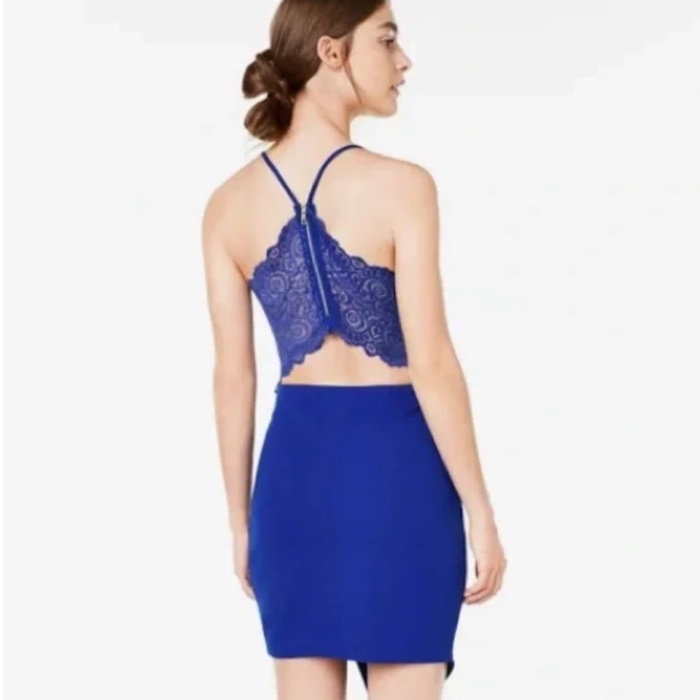 Emerald Sundae Juniors Royal Blue Lace Back Dress